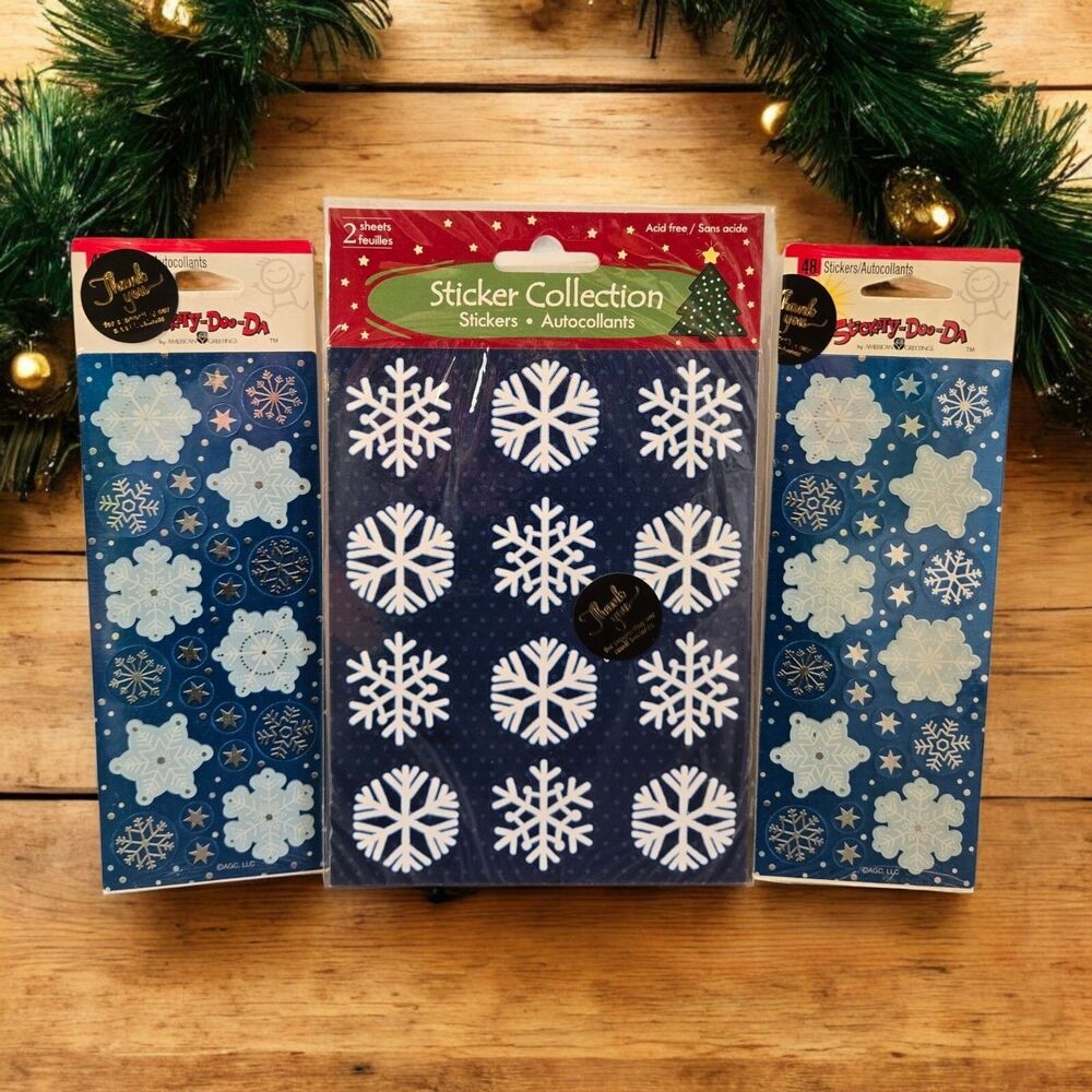 Christmas Snowflake Vintage Stickety-Doo-Da American Greetings & 2006 Stickers